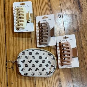 Coin pouch and 3 hair clips